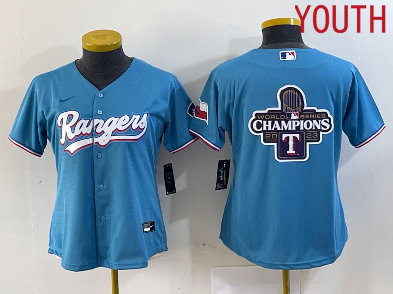 Youth Texas Rangers Blank Blue Game Nike 2024 MLB Jersey style 4->youth mlb jersey->Youth Jersey